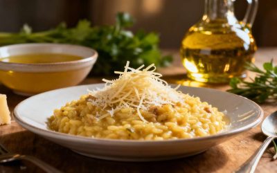 Risotto crémeux au vin blanc et parmesan