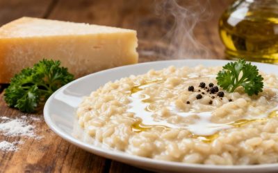 Risotto crémeux au vin blanc et parmesan fondant