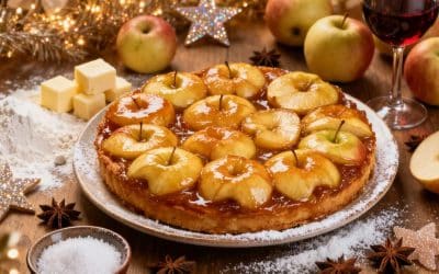 Tarte tatin aux pommes et caramel au vin