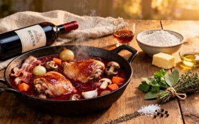 Coq au vin rouge à l’ancienne