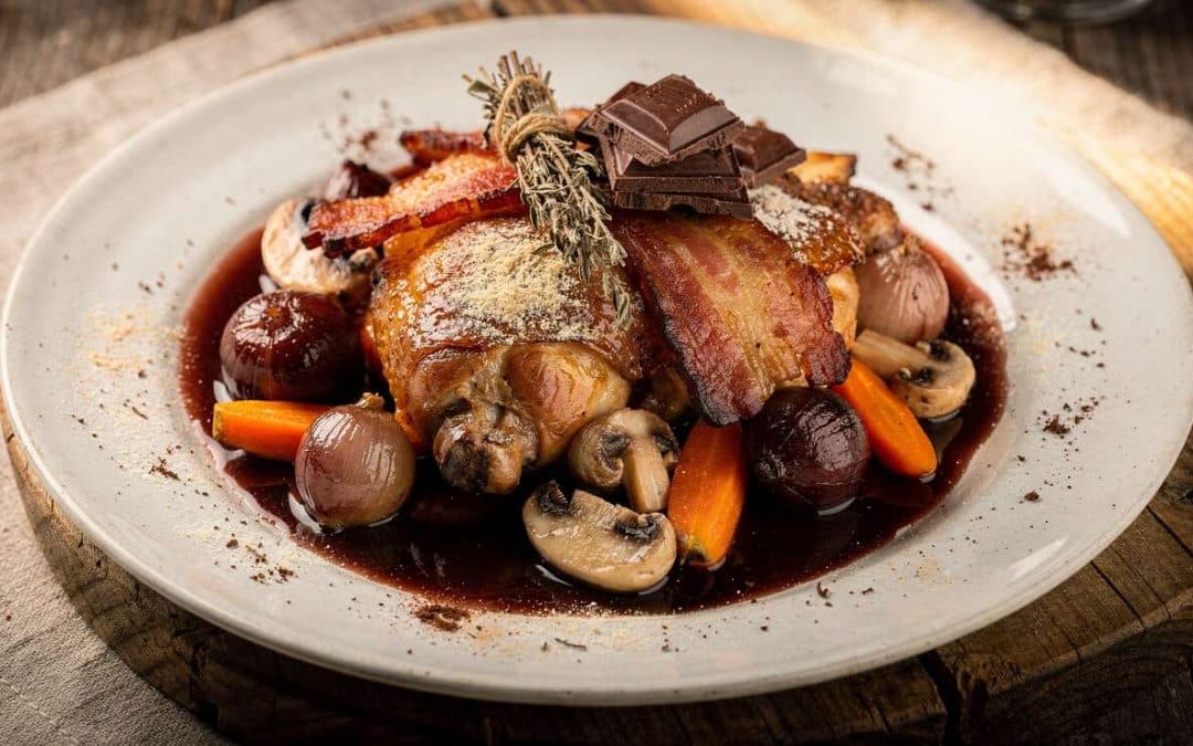 Coq au vin revisité au chocolat