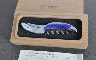 Test du tire-bouchon sommelier Laguiole en Aubrac modèle Lilas