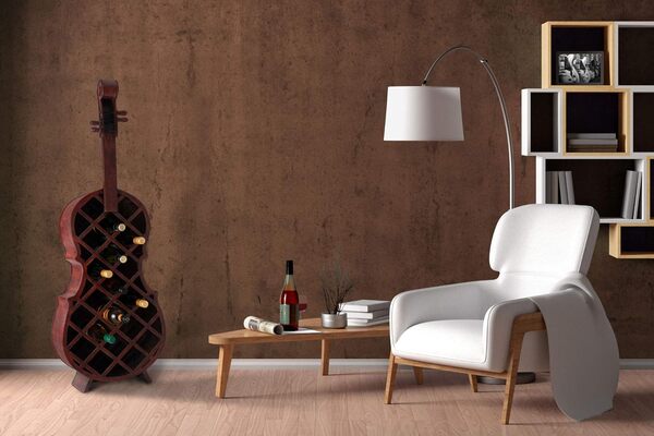 Stagecaptain Stradivino Porte-Bouteilles Bois Vintage pour 21 Bouteilles, Fait Main, Hauteur 135 cm, Support rétro pour Bouteilles de vin.