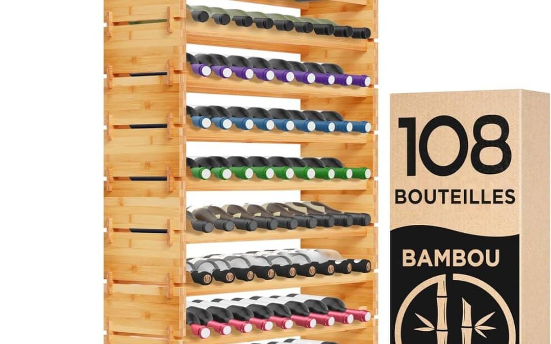 Test du casier à vin NutriChef en bambou : efficace et spacieux