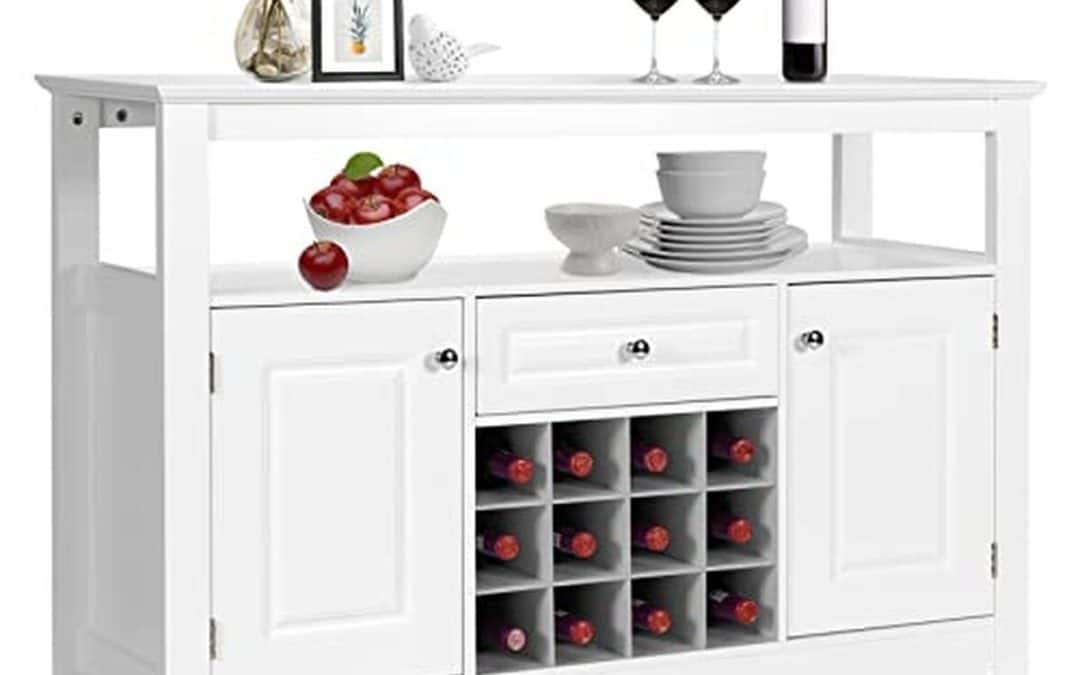 Test du buffet de cuisine GOPLUS avec porte-bouteille amovible