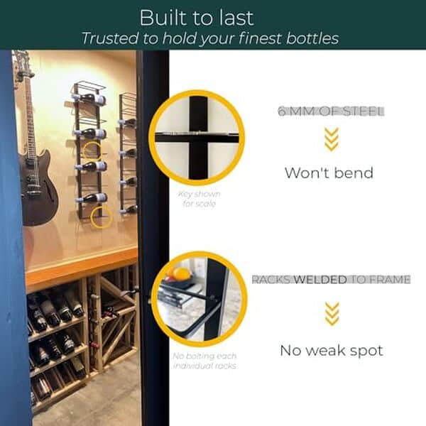 Découvrez le support mural TheRackCo Wall Series pour ranger six bouteilles de vin avec style et efficacité dans votre intérieur