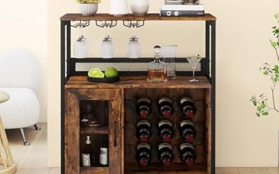 Test : armoire à vin Giantex avec porte-verres et casiers à bouteilles