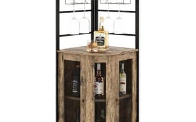 Test de l&rsquo;armoire à vin d&rsquo;angle Giantex : style industriel et étagères réglables