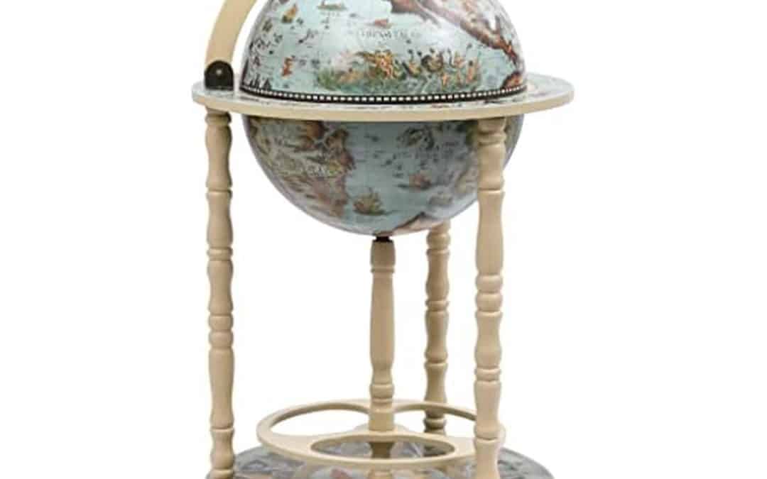 Test du bar globe de vidaXL en bois d'eucalyptus : élégance bleue et blanche