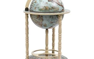Test du bar globe de vidaXL en bois d&rsquo;eucalyptus : élégance bleue et blanche