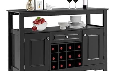 Test du buffet Goplus : porte-bouteille amovible et rangement optimal