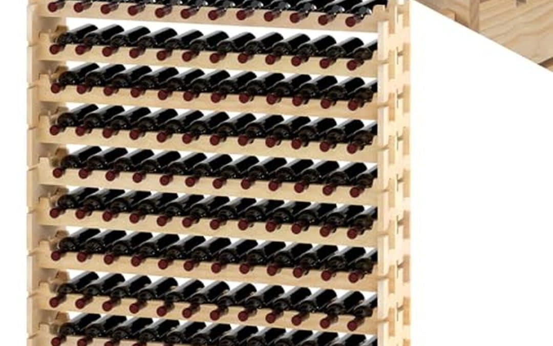 Test du casier à vin Goplus en pin massif : rangement superposable